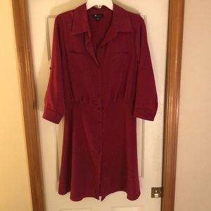 AB Studio pink fit and flare shirtdress size 12